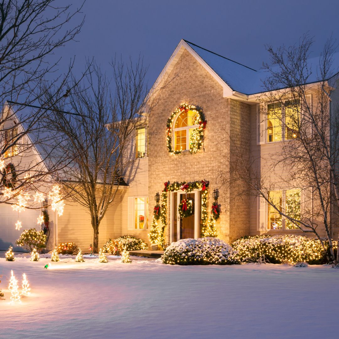 Beautiful Christmas lights on home